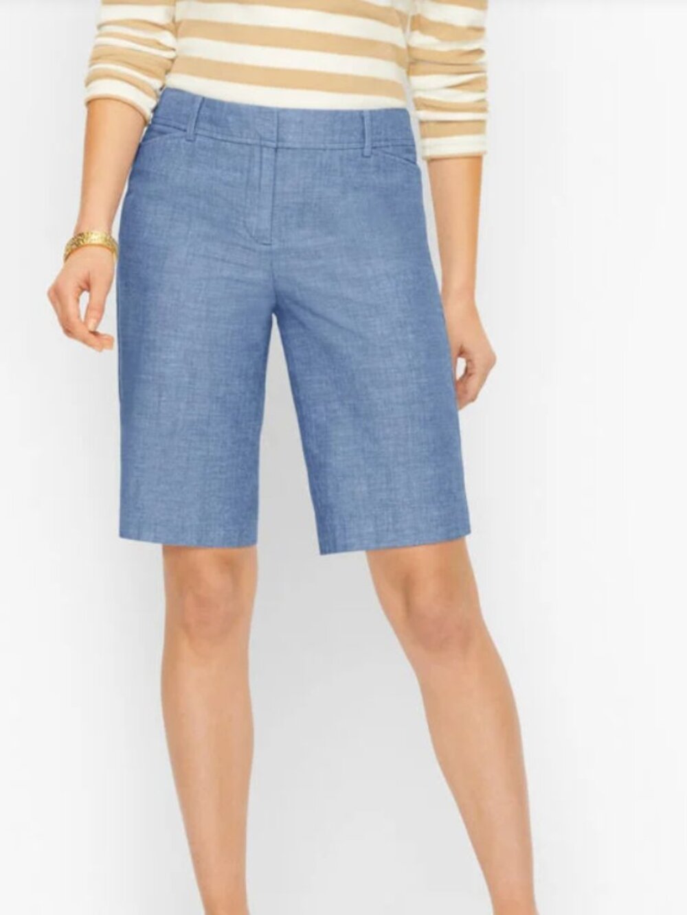 Talbots Womens 9" Perfect Short in Newport Chambray  size 12